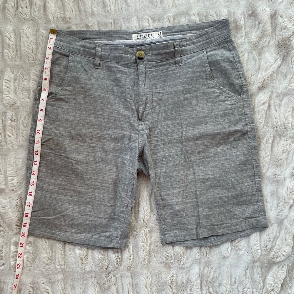 Ezekiel Mens Gray Flat Front Shorts 33